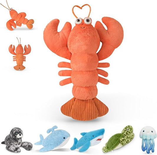 Niuniu Daddy 23" | 3.3 Pound Lobster Weighted Stuffed Animals for Kids Adults, Large Lobster Weighted Plush Toys Animal Calming for Sleeping, Cute Body Pillow for Presents Birthday Christmas Holiday