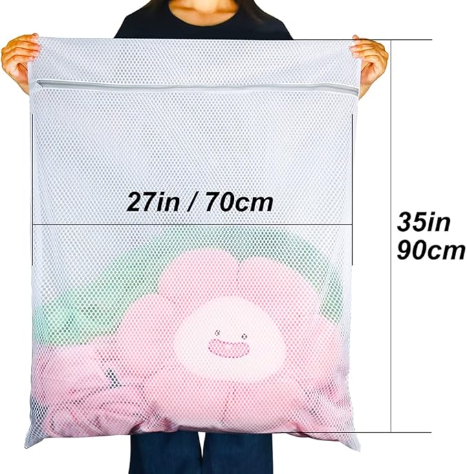 Vivifying Extra Large Mesh Laundry Bag, 2 Pack XXL Oversize Honeycomb Mesh Wash Bags for Washing Machine, Coats, Stuffed Toys, Blanket, Bedding, Sweater, Delicates Clothes (27 x 35 Inches)