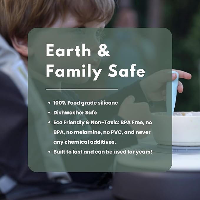 Miniware Silicone Baby Spoon for Training - BPA Free Baby Utensils - Baby Spoons Self Feeding 6 Months | 100% Food Grade Silicone - Modern & Dishwasher Safe Toddler Spoons (Aqua and Key Lime)