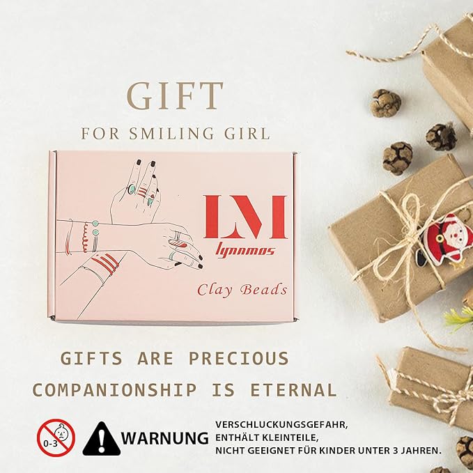 Clay Beads 8500 Pcs 2 Boxes Bracelet Making Kit - 24 Colors Polymer Clay Beads for Bracelet Making Set - Heishi Disc Beads for Jewelry Making kit with Charms and Gift Pack for Girls