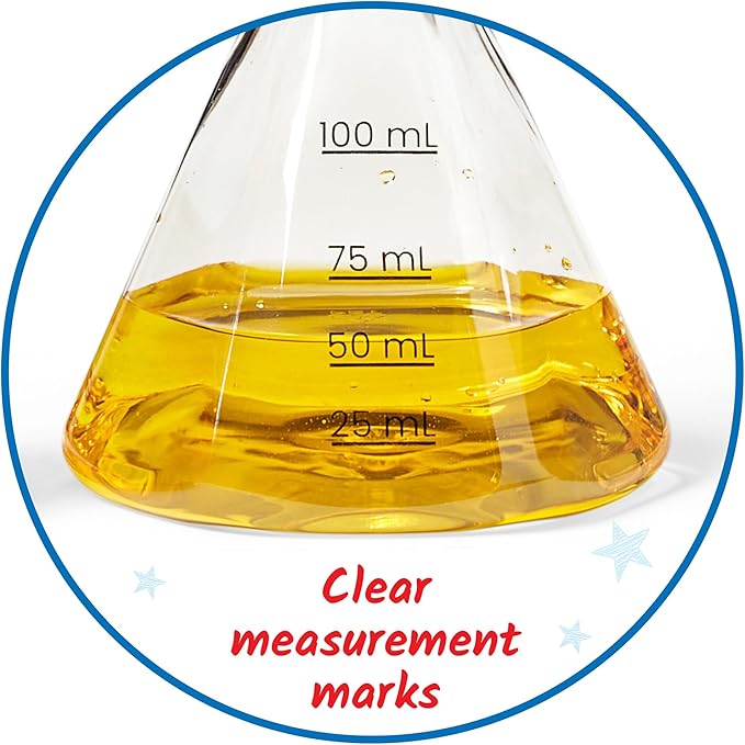hand2mind Starter Science Measuring Flask Set, Plastic Beakers for Kids, Science Lab Equipment, Measuring Toys for Kids, Kids Chemistry Set, Educational Science Kits, Science Supplies for Classroom