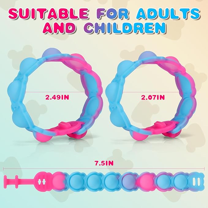 81 PCS Mini Pop Fidget Toys Pack Party Favors, Easter Silicone Squeeze Pop Bracelet it Bubble Fidget Bulk Sensory Toys, Pop Keychain Bubble Toy Party Bag Fillers for Kids, Wrap Pop Toy