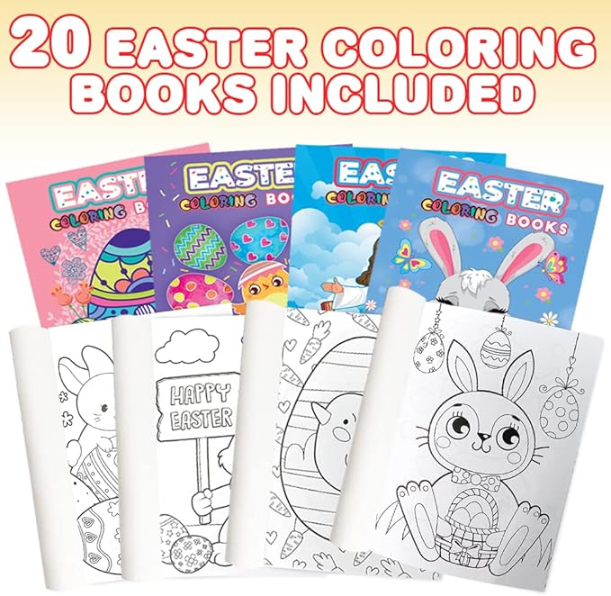 ArtCreativity Valentines Coloring Book for Kids for Kids Bulk, Pack of 20, 5" X 7" (Easter Coloring Books - 20 Pack)