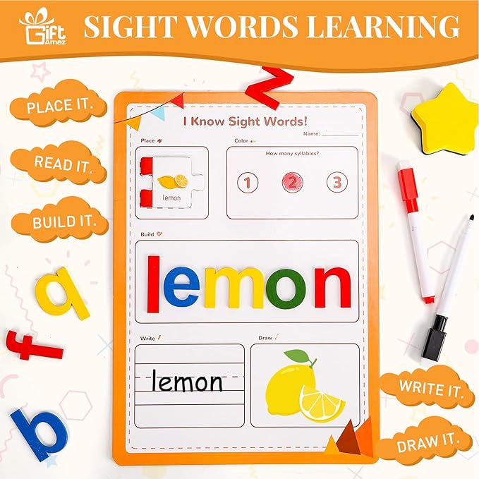 145 PCS Sentence Building for Kids, Sight Word Games Puzzle, Special Education Classroom Must Haves, Montessori Grammar Reading Game, Speech Therapy Cardboard Birthday Toys for Kindergarten
