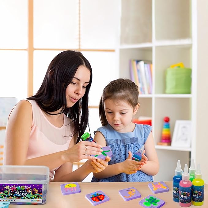 Kiditos Glow in The Dark Magic Water Elf Toy Kit, Magic Aqua Fairy Water Gel Kit with 6 Glow Colors and 6 Molds. Christmas Gifts, Birthday Gifts, Party Favors, Arts & Crafts DIY STEM for Kids