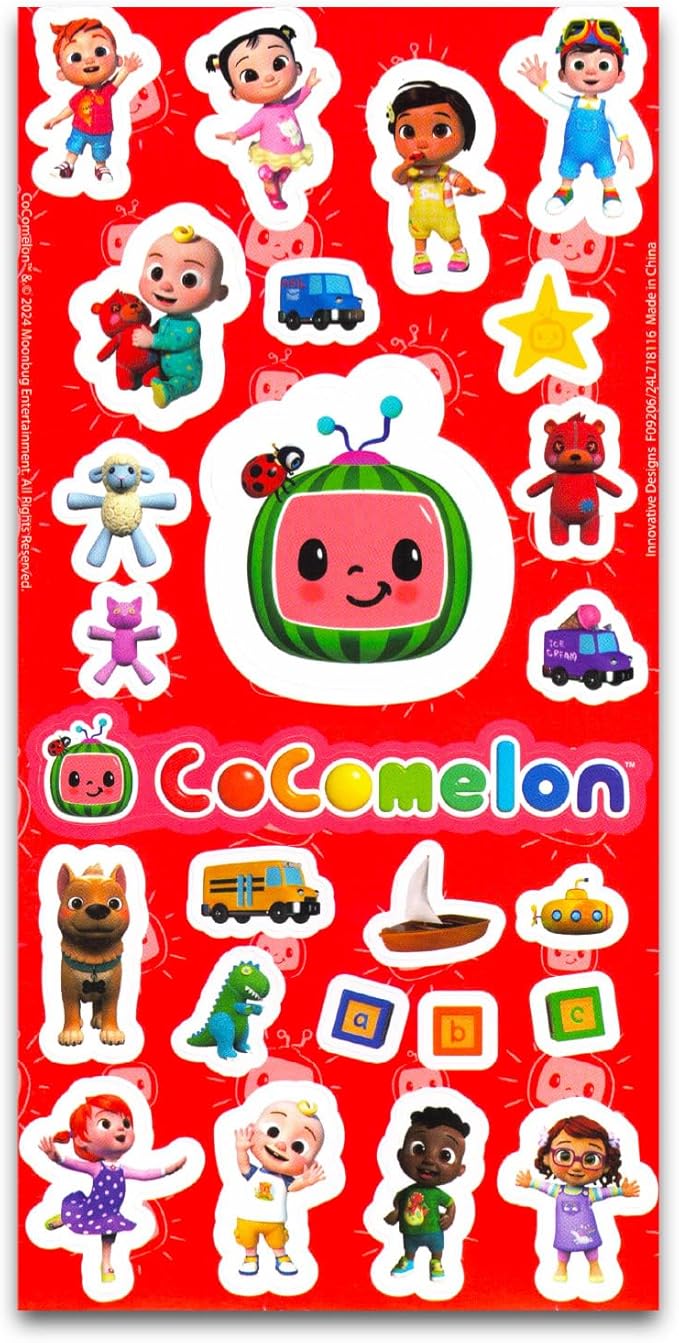 Cocomelon Coloring Activity Doodle Desk Set - 17 Pc Arts and Crafts Bundle with Coloring Pages, Stickers, Tattoos, and More | Drawing Pack for Kids