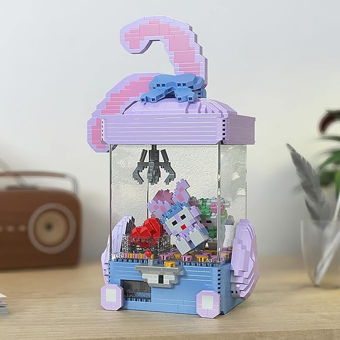 Toy Building Set Purple Doll Cute Micro Bricks Building Blocks Model Set, 1609 Pcs Collectible Ideas Teen Girl Gifts Age 14 and up, with LED Lights DIY Decoration Home