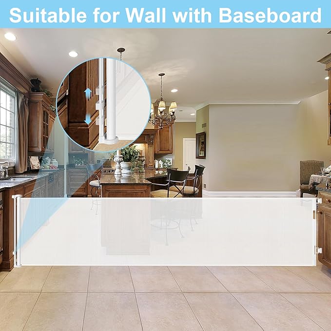 168 Inch Extra Long Baby Gates for Large Openings Retractable Baby Gate Retractable Gate Outdoor Retractable Baby Gates Extra Wide Baby Gates for Large Openings Extra Large Dog Gate for Large Openings