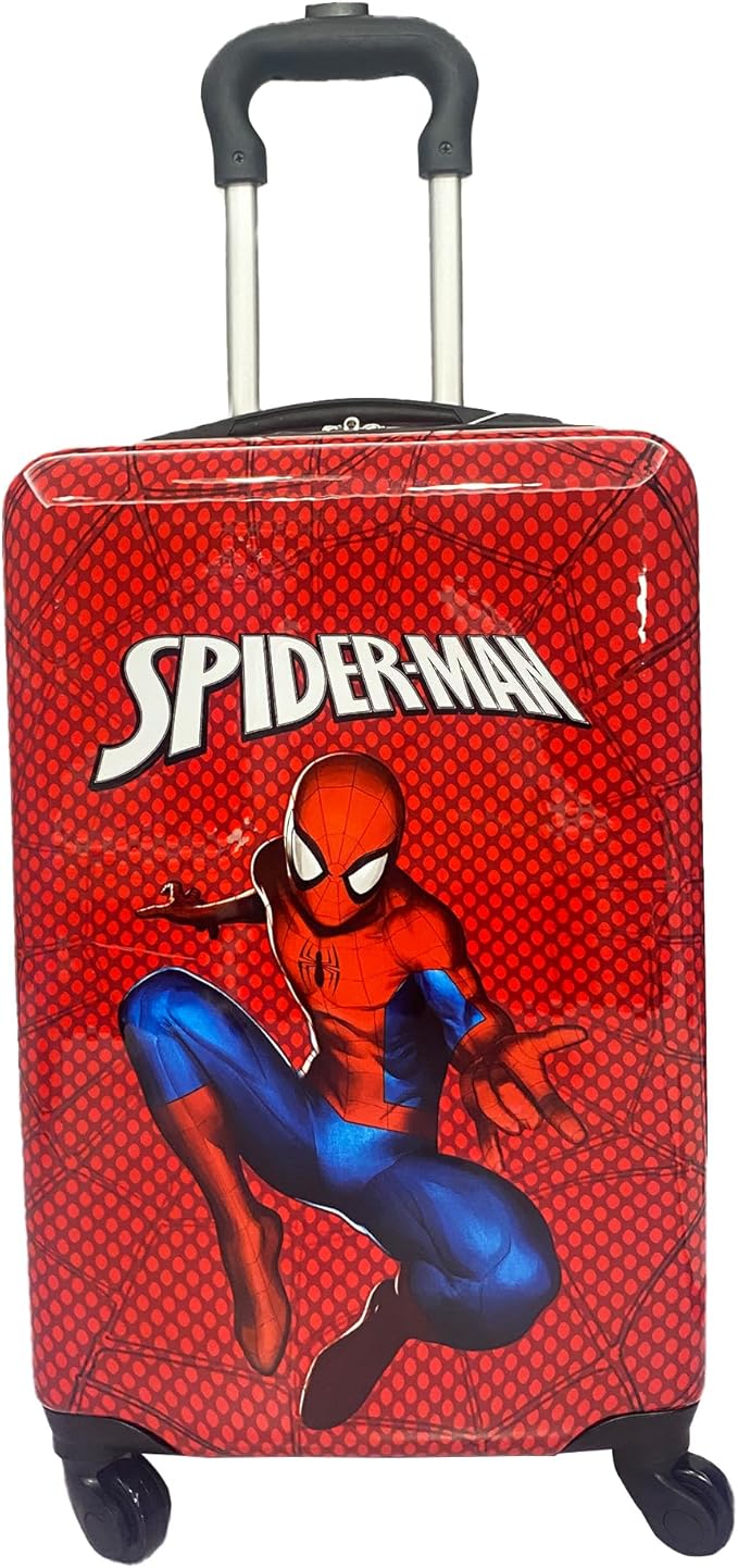 Fast Forward 20 Inches Spiderman Suitcase For Kids - Hard Sided Tween Spinner Travel Trolley Kids Suitcase For Boys With Wheels