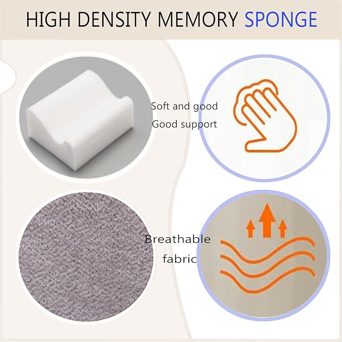 Foot Rest for Under Desk at Work, Ergonomic Under Desk Footrest with Washable Cover, Memory Foam Foot Stool for Office Chair & Gaming Chair, Back & Hip Pain Relief, Light Grey