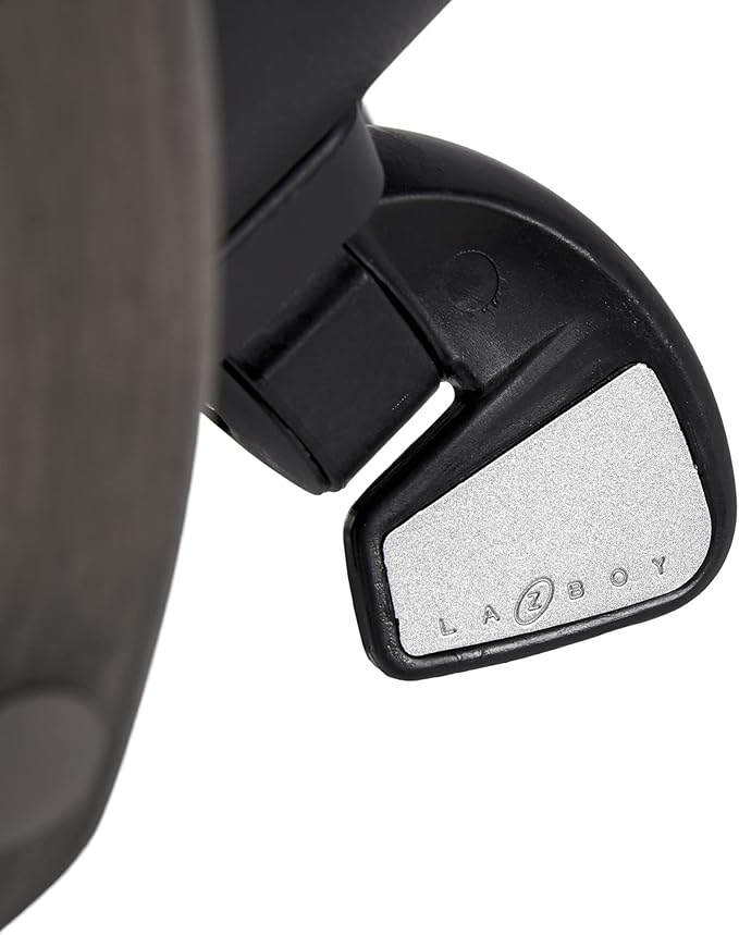 La-Z-Boy Delano Big & Tall Executive Office Chair, High Back Ergonomic Lumbar Support, Bonded Leather, Black with Weathered Gray Wood