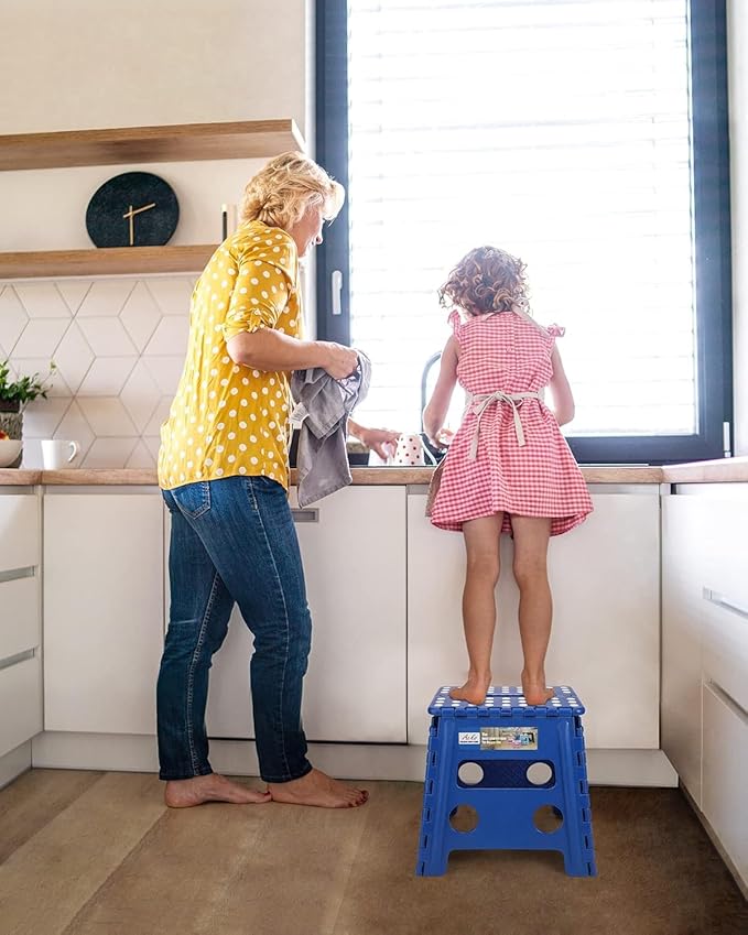 ACKO Folding Step Stool -13 inch Height Premium Heavy Duty Foldable Stool for Kids and Adults, Kitchen Garden Bathroom Stepping Stool 10Pack