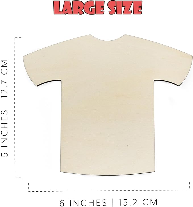 Attatoy Sports Kids’ Wooden Craft Kit (Party-Pack); Sport Jersey Decorating Art Painting Set w/ 25 Sports Shirt Cutouts