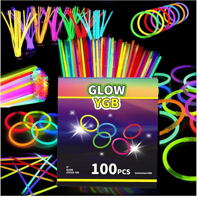 207 Glow Sticks Bulk Party Pack, Halloween Glow Sticks For Kids Camping, Glow In The Dark Sticks,8” Glow Party Supplies Bracelets