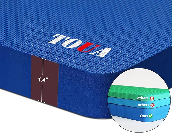 TOUA Garden Kneeling Pad, Kneeling Mat for Gardening, Bath Kneeler for Baby Bath, Large Support Knee 17.8x11x1.5 Thick High Density Foam Protective Knee, Knee Pads for Gardening, Planting 2 Pack