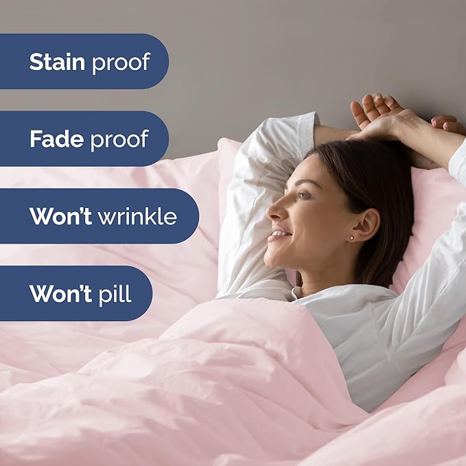 Duvet Cover Full Size Set - Extra Soft Full Size Duvet Cover 80 x 90 with 2 Pillow Shams - Hotel Luxury Easy Care and Fade Free w/Zipper Closures & Ties - Comfy Breathable Bedding Set (Lavender Pink)