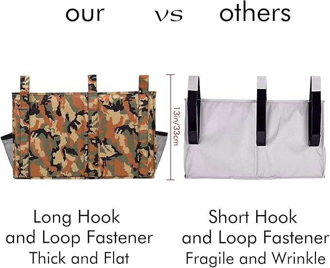 Surblue Bedside Caddy Hanging Organizer Storage Bag Pocket for Bunk, Hospital, College Dorm Rooms, Baby Bed Rails, Camp - 8 Pockets (Large, Desert)