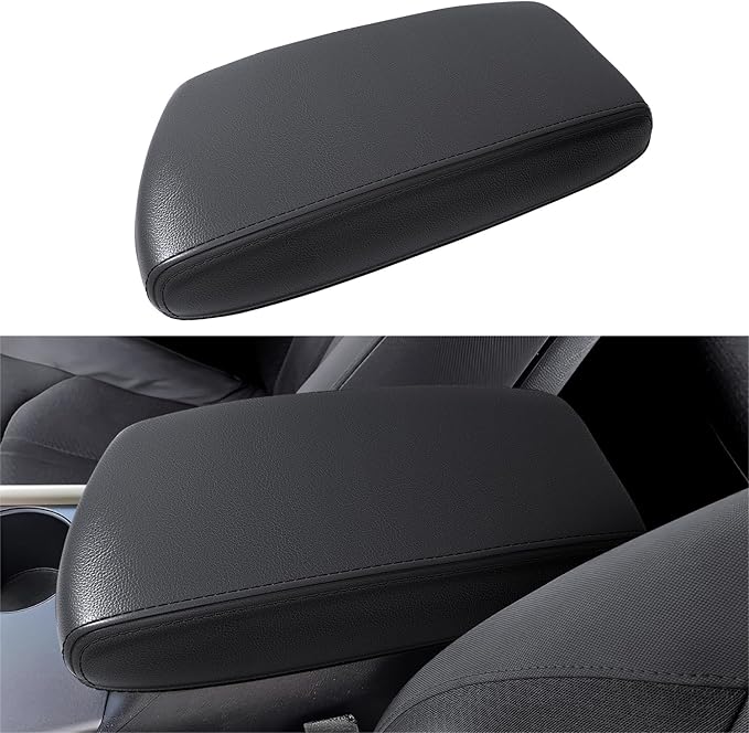 Asgohme Center Console Armrest Cover Compatible with Kia Optima 2016-2020 Accessories, Premium Leather Arm Rest Cover Pad, Car Middle Console Cover (Black)