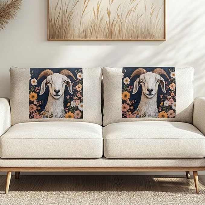 Sheep Headrest Covers for Recliners Fabric Floral Sofa Headrest Slipcovers Covers Pet Scratch Resistant Non Slip Couch Headrest Covers for Home 3 Pack