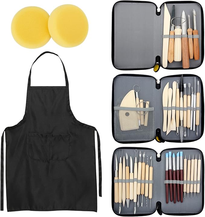 Blisstime 42pcs Pottery Tools, Clay Tools, Sculpting Tools, Pottery Kit, Air Dry Clay Tools, Pottery Clay Kit for Pottery Wheel, DIY Arts and Crafts