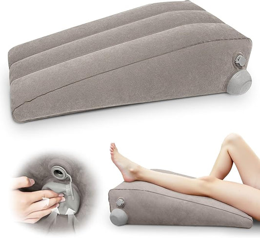 Inflatable Leg Elevation Pillow for After Surgery, Leg Wedge Pillow for Post-Surgery Recovery, Adjustable Height for Foot Ankle Knee Pain Relief, with Easy Press Pump Valve, Single Leg