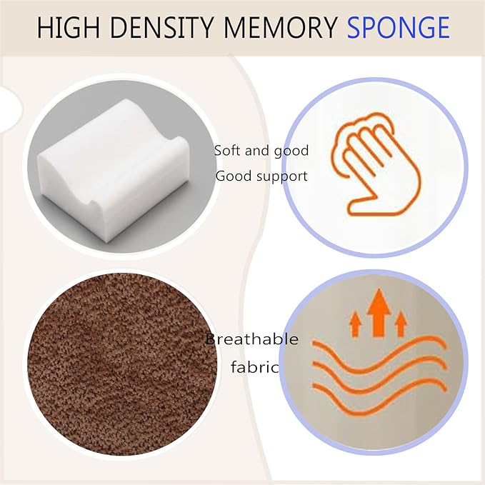 Foot Rest for Under Desk at Work, Ergonomic Under Desk Footrest with Washable Cover, Memory Foam Foot Stool for Office Chair & Gaming Chair, Back & Hip Pain Relief, Brown