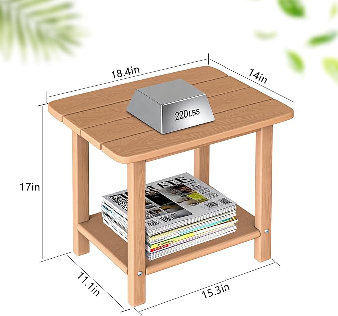 3-Piece Folding Adirondack Chair Set - 38" Extra Tall Back & Embossed Wood Grain, Oversized HDPE Patio Furniture with Side Table & Cup Holders, 380lb Heavy Duty, Cedar