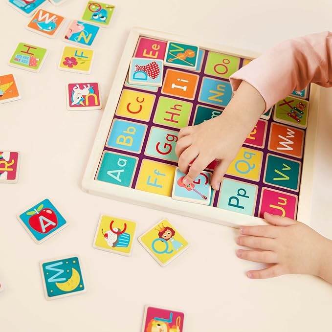 B. toys- Magnetic Alphabet & Count n' Doodle Duo Pack- Magnetic Puzzles – Wooden Puzzle Pack – Numbers & Alphabet – 2-in-1 Chalkboard Side – 3 Years +