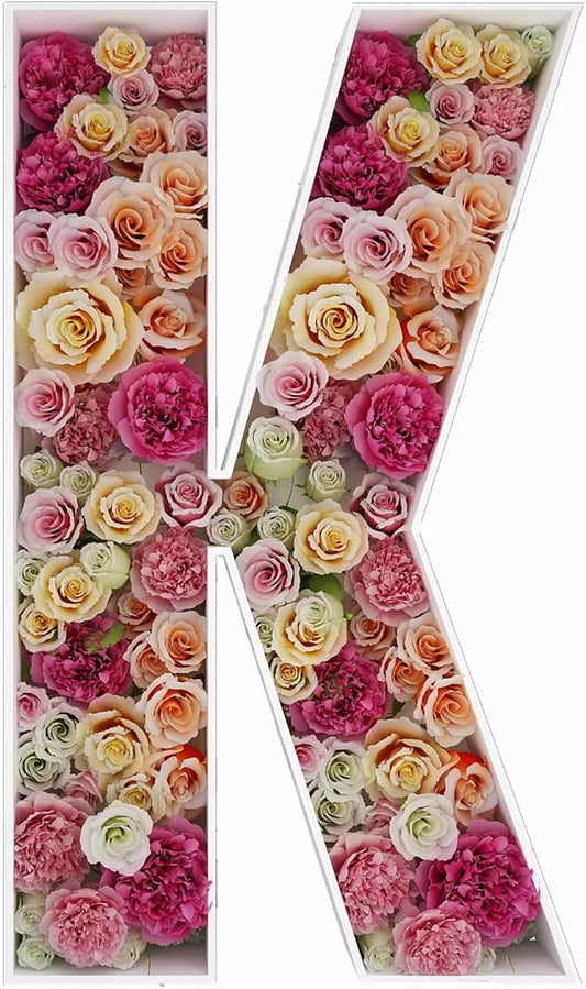 2FT Letter K Mosaic Balloon Frame Letter DIY Fillable Letters Kit for Birthday Party Wedding Backdrop Decor