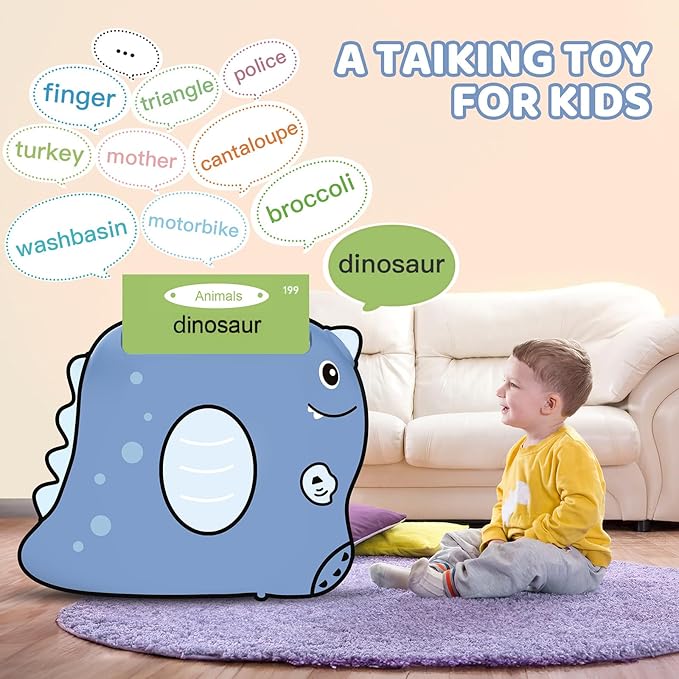 Talking Flash Cards, Montessori Learning Toy for Toddler, Autism Sensory Product Speech Therapy Toys, Preschool Kindergarten Educational Toy Sight Words Phonics for 2 3 4 Year Old Boys Girls