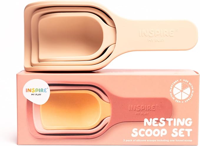 Inspire My Play - 3 x Silicone Nesting Scoops - Perfect for Sensory PlayTray - Sensory Bin Accessories - Special Education Classroom Supplies - Montessori Education Toys - Multi-Purpose Shovel
