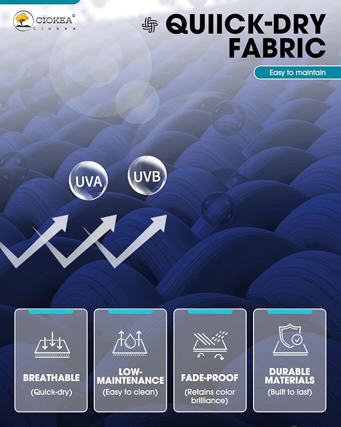 Pool Chaise Lounge Chair Set of 4, Outdoor Lounge Chairs with Wheels, 5-Position Adjustable Sun Loungers for Outside, Deck, Beach, Navy Blue