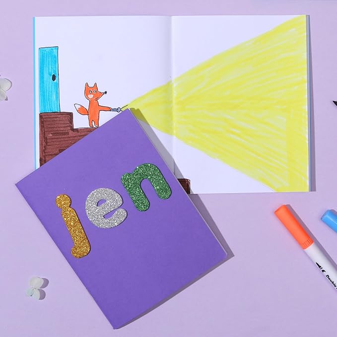 12 Pack Blank Books for Kids to Write Stories, Mini Notebooks Bulk Small Unlined Journals for Christmam Gift, Drawing, Sketching, 24 Sheets/48 Pages (Colorful Covers, 4.3 x 5.6 In)