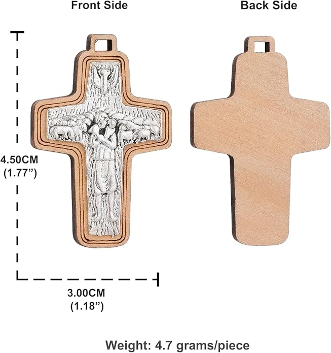 COTTVOTT Wooden Christian Jesus Cross/Orthodox Crucifix Charms Pendants for Rosary Necklace, DIY Jewelry Making Accessories Parts