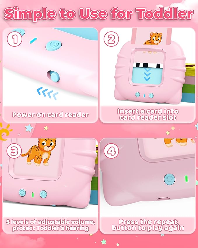 KOKODI Talking Flash Cards for Toddler Girls Toys Age 2-5, Speech Therapy Toys 224 Sight Words Speech Therapy Toys Learning Alphabet Educational Christmas Birthday Gifts for Boys Girls