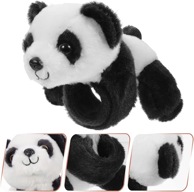 1PC Animal Slap Bracelet, Stuffed Animal Panda Snap Bracelet, Jungle Themed Slap Bracelet, Animal Plush Toys Party Favors for Kids Boys Girls…