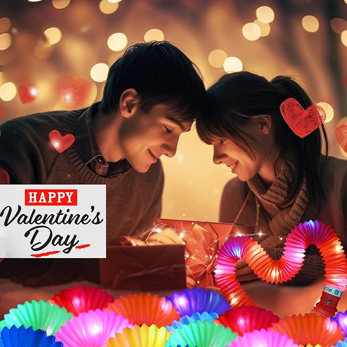 8 PCS Glow Sticks, Glow in The Dark Party Supplies, Light Up Party Favors, Glow Bracelets Necklaces, Neon Party Decorations, Valentine's Day Birthday Wedding Decorations