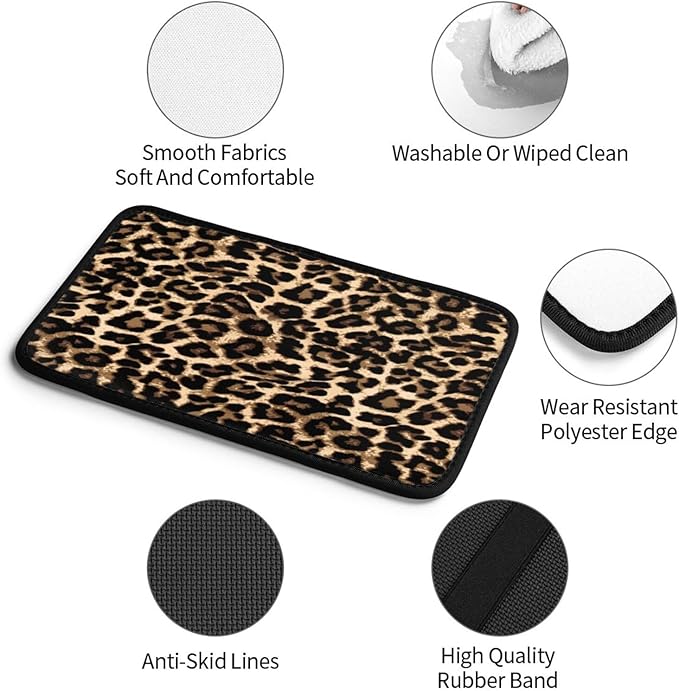 DORKEIXIA Leopard Cheetah Print African Animal Hunting Auto Center Console Armrest Pad Universal Car Center Console Cover Seat Box Cover for Sedan, Van, SUV, Truck Car Accessorie