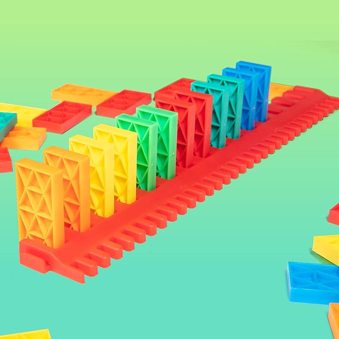 Bulk Dominoes Dominoes Kinetic Kit, 101 Starter 118pc, STEM STEAM Toy for Kids, Building, Toppling, Chain Reaction Sets
