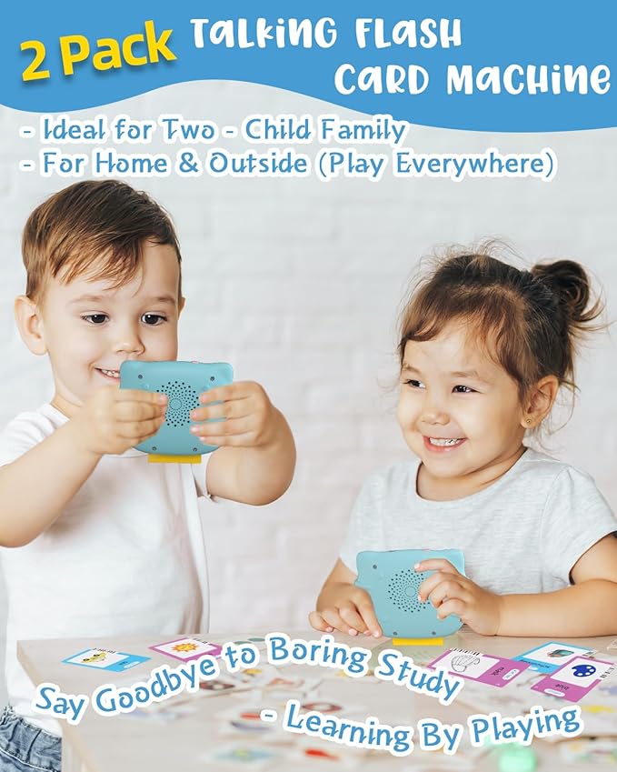 448 Words Talking Flash Cards for Toddlers, Learning Montessori Toys for Kids Ages 1 2 3 4 5 6 Year Old, Autism Sensory Toys for Autistic Children, Birthday Gifts for Daughter Son Boys