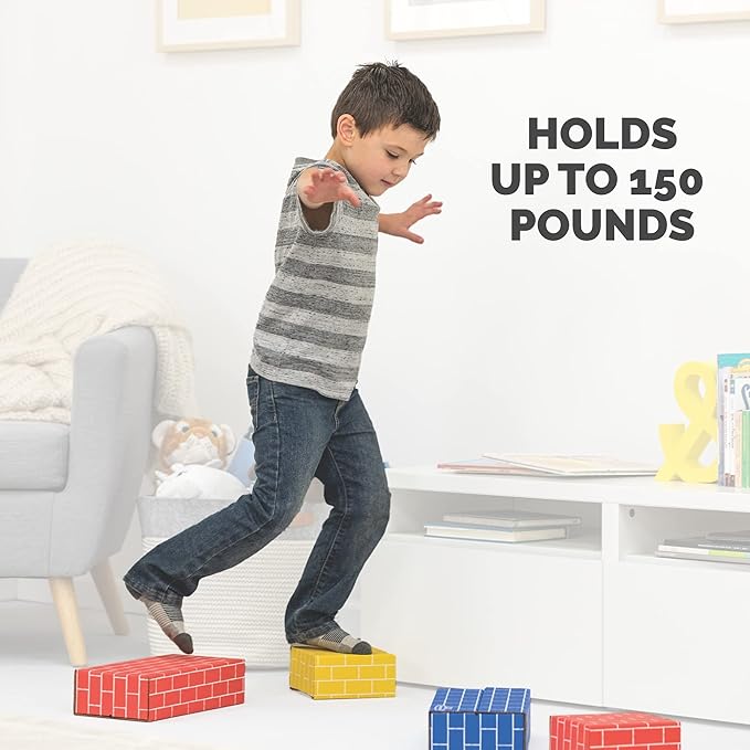 Bankers Box at Play Cardboard Building Blocks, 40 Pack, Large and Medium Montessori Toy Blocks for Kids and Families