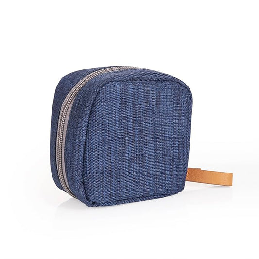 Hekyip Mini Cosmetic Bag, Travel Makeup Pouch, Portable Waterproof Cosmetic Pouch for Ladies Women, Mini (Mini Navy Blue)