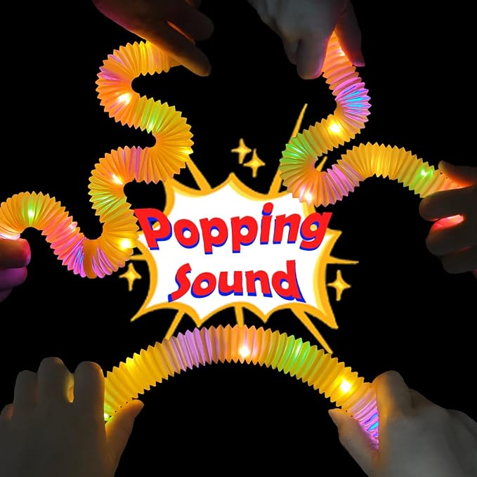 Light Up Glow Necklaces Bracelets Party Favors Accessories for Toddlers,12 PCS Orange Glow Sticks Valentines Day Pop Tubes for Toddlers,Glow Birthday Wedding Mardi Gras Party Supplies for Boys Girls