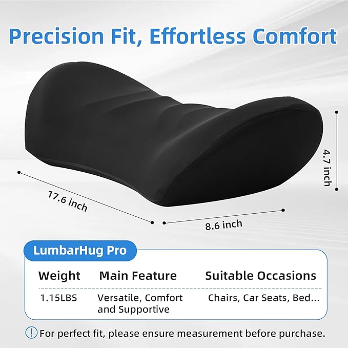 Lumbar Support Pillow for Office Chair - Lumbar Pillow for Car - Ergonomic Lumbar Support Pillow for Car Back Support Cushion