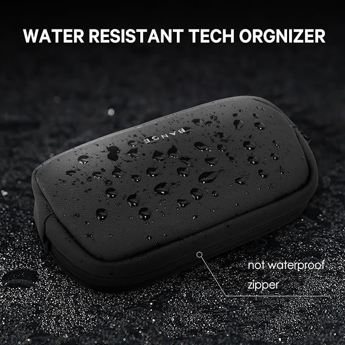 BANGE Travel Organizer Case, Water Resistant Electronics Travel Bag Organizer for Cable, Tech Pouch Accessories Carry Storage for Cord, Phone, Cables, USB Flash Drive, Daily Items