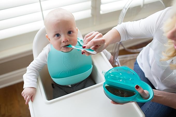Dr. Brown's Travel Fresh Bowl and Snap-in Spoon, Divided Bowl with Spoon for Toddler Feeding On the Go, BPA Free, 4m+