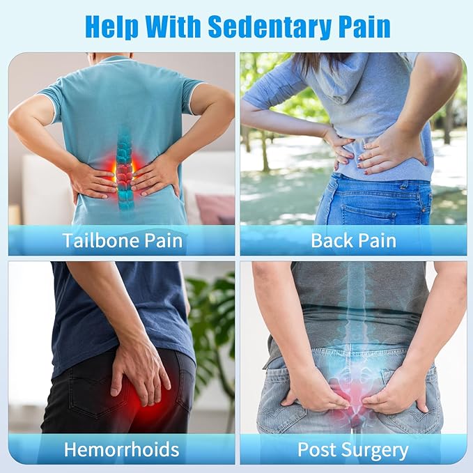 BlissTrends Donut Pillow Seat Cushion, Donut Chair Cushions for Postpartum Pregnancy & Hemorrhoids, Tailbone Pain Relief Cushion, Lifting Cushions for Office & Home Chairs (Light Blue, X-Large)