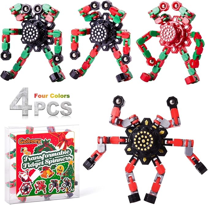 Fidget Spinners for Kids and Adults Christmas Fidget Toys Gifts, Stress Relief Sensory Toys for Boys and Girls Fingertip Gyros for ADHD Autism for Kids Birthday Gifts (Fidget Toy- Red)