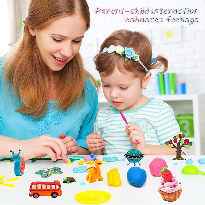 Modeling Clay Kit, 24 Colors Air Dry Clay for Kids, Magic Foam DIY Clay with Sculpting Tools, Ultra Light & Soft Clay, Safe & Non-Toxic Self Drying, Gift for Boys and Girls by AORZOV