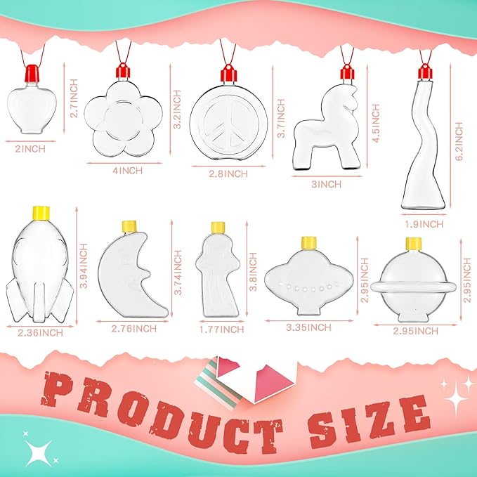 Libima 80 Pcs Sand Art Necklaces for Kids Bulk Sand Art Bottle, Colored Sand for Crafts Create Your Own Sand Art Sets for DIY Craft Making Classroom Activities Party Favors, Without Sand